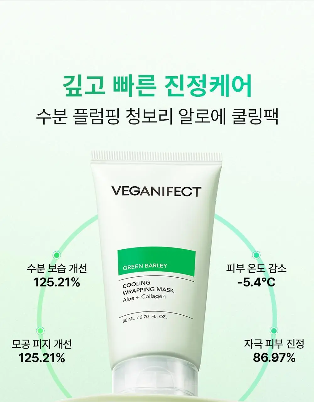 [급속쿨링/열감진정]비건이펙트 청보리 알로에 랩핑 마스크팩80ml(+브러쉬증정) 상세페이지 6